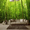 3D Mural Green Plant Tree Forest Wallpaper For Home Decor