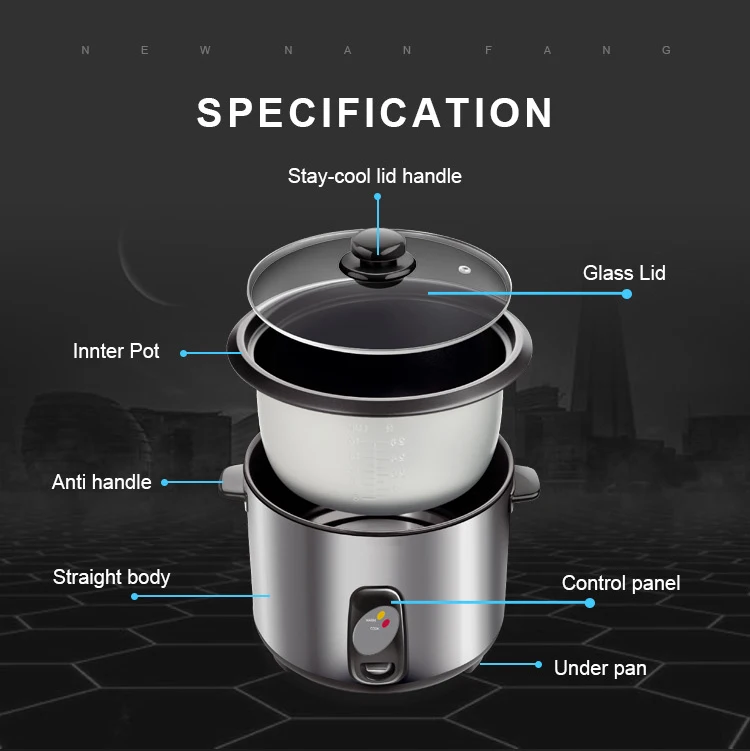 Low Price Straight Type Stainless Steel Mini Rice Cooker With 1l 1.5l 1