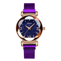 

Luxury Rose Gold Women Watch Starry Sky Magnetic Mesh Strap Quartz Wristwatch Diamond Watches relogio feminino montre femme 2019