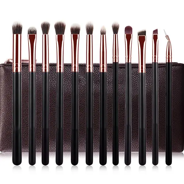 

12Pcs Premium Synthetic Kabuki Makeup Brush Kit Solid Wood Firm Soft Big Powder Foundation Blending Brush, Red;any other color according to customers's require