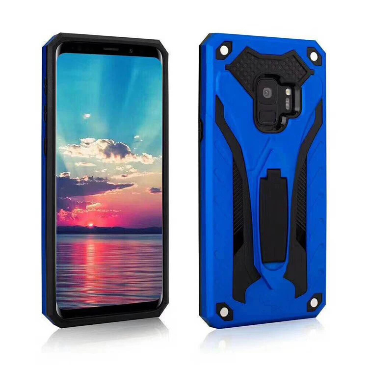 

antishock kickstand PC and TPU armor case phone cover for Galaxy S9 case, Black;blue;red;gold;rose gold;silver