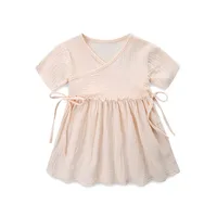 

Logo Pattern OEM - Baby Girls DressesToddler Kids Girl Dress Casual Linen Clothing Ruffles Sweet Princess Children Clothes