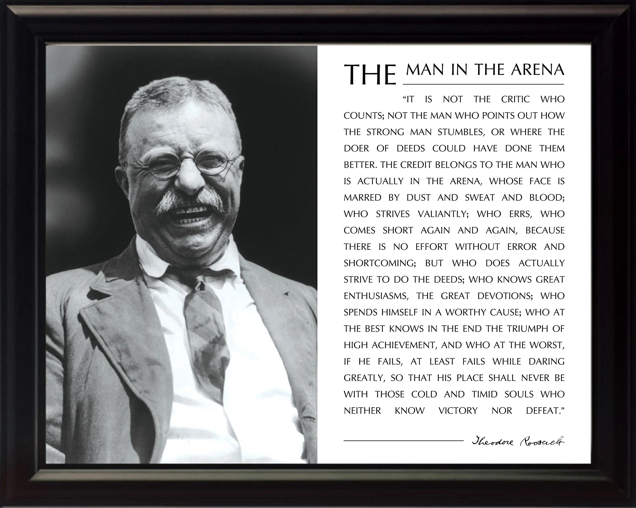 Buy Theodore Teddy Roosevelt the Man in the Arena Quote ...