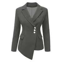 

Dark Gray White Button Design 2019 Hot Sale Blazer Lady Coat Fashion Woman Wear Coat Blazer