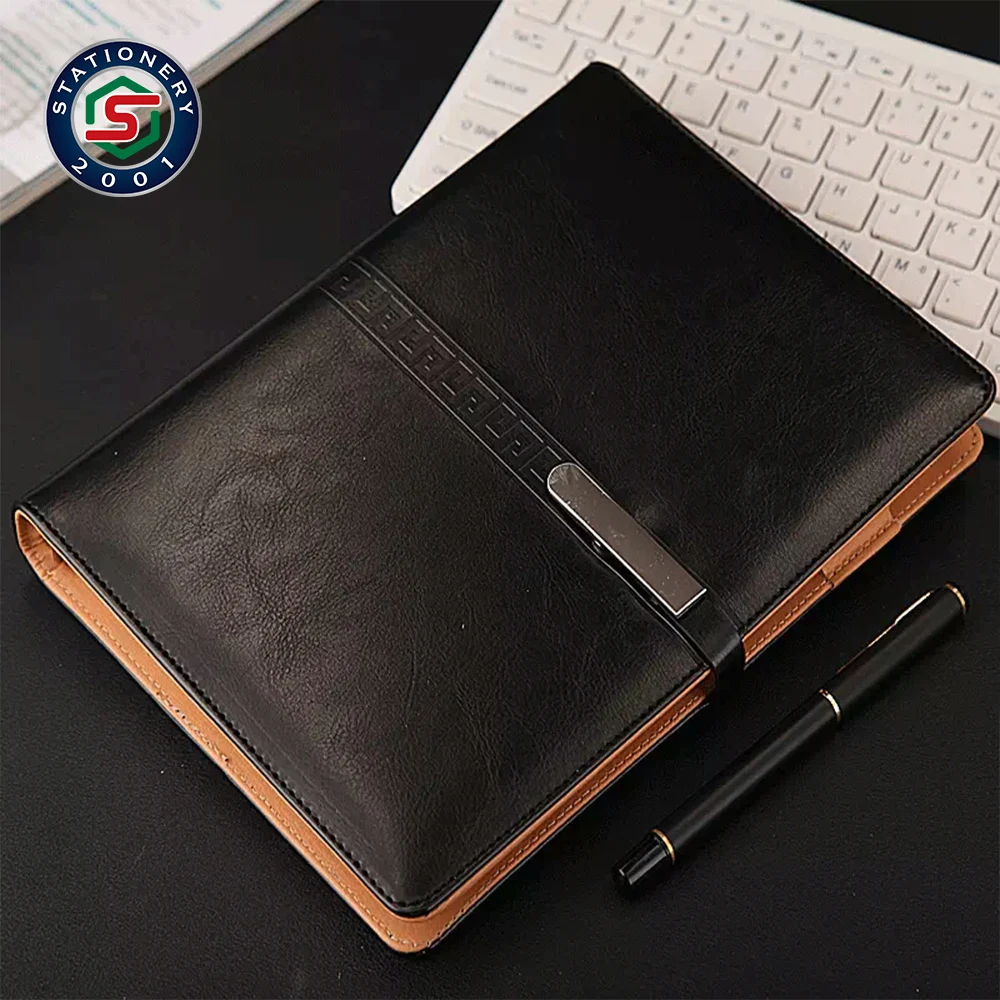 Looseleaf A5 Leather Executive Ring Binder Hard Cover Paper Notebooks