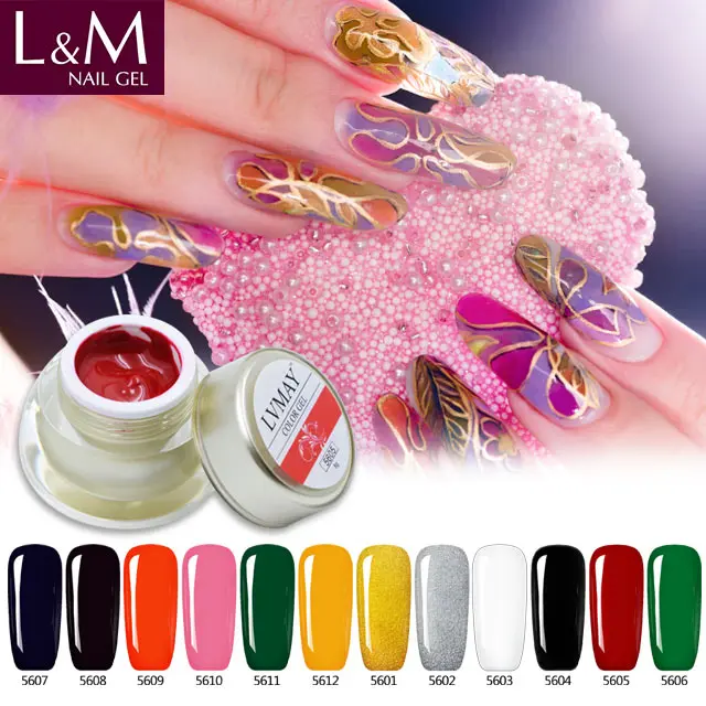 

L&M wholesale 12 color soak off nail art paint gel uv full color gel nail polish, 12 colors