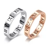 wholesale roman numbers rhinestone hollow out stainless steel ring couple engagement rings