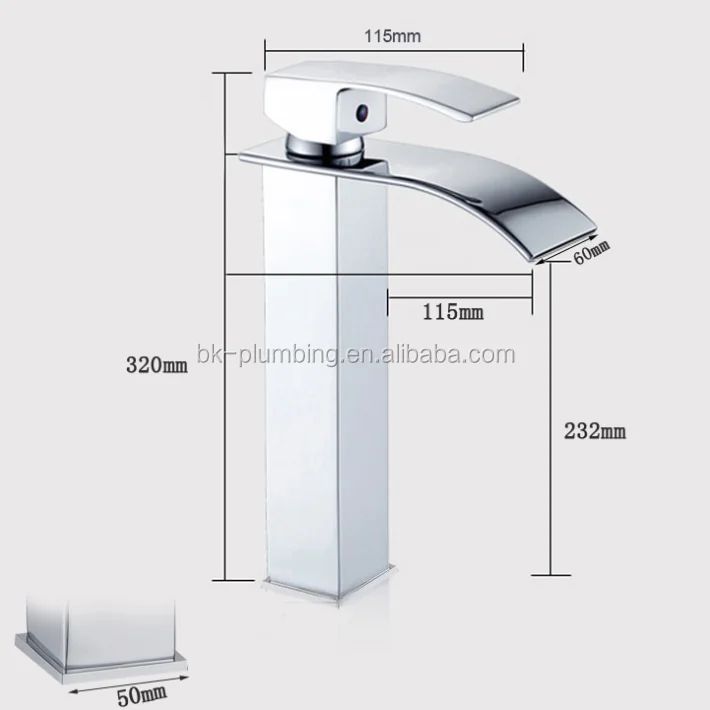Grifo De Bano Cascada Monomando Cromado Chrome Finish Waterfall Basin