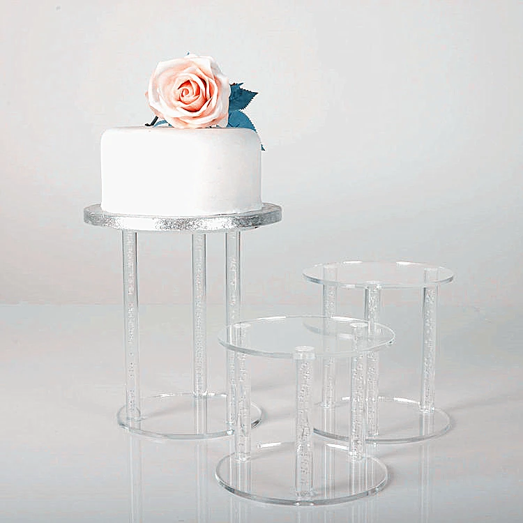 SOLID ROD ACRYLIC CAGE SEPARATOR WEDDING CAKE STAND 