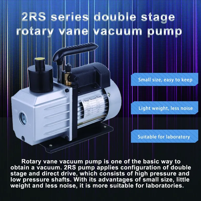 Electric Vacuum Pump Rotary Vane Air Tool Two-Stage Oil Capacity 3L 0.3Pa 110V 
