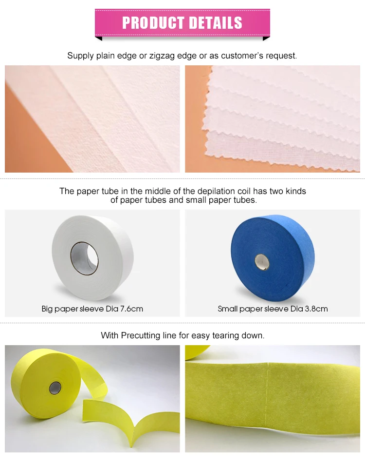Factory Non Woven Waxing Roll Epilation Paper Removal Hair Wax Paper