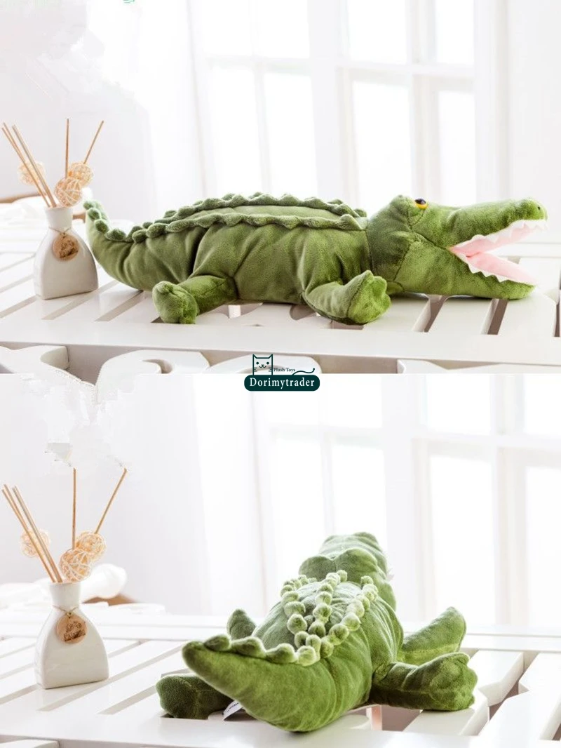 Dorimytrader quality soft animal crocodile plush doll stuffed lovely cartoon cotton alligator toy baby sleeping pillow cushion 52cm DY61885 (5)