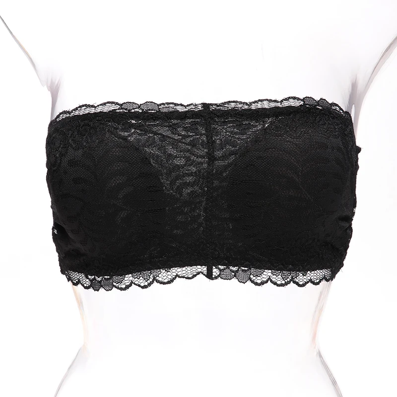 

2019 NEW hot bra outdoor women's sexy strapless Lace tube top, White black