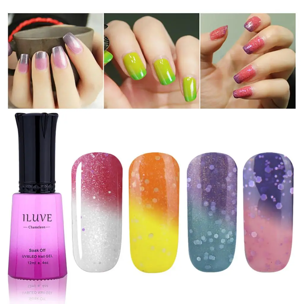 iLuve Temperature Color Changing Nail Polish Soak off gel uv led nail polish couleur luminous iridescent
