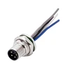 M12 Flange Socket Connector A D X L T Coding Waterproof Panel Mount Connector