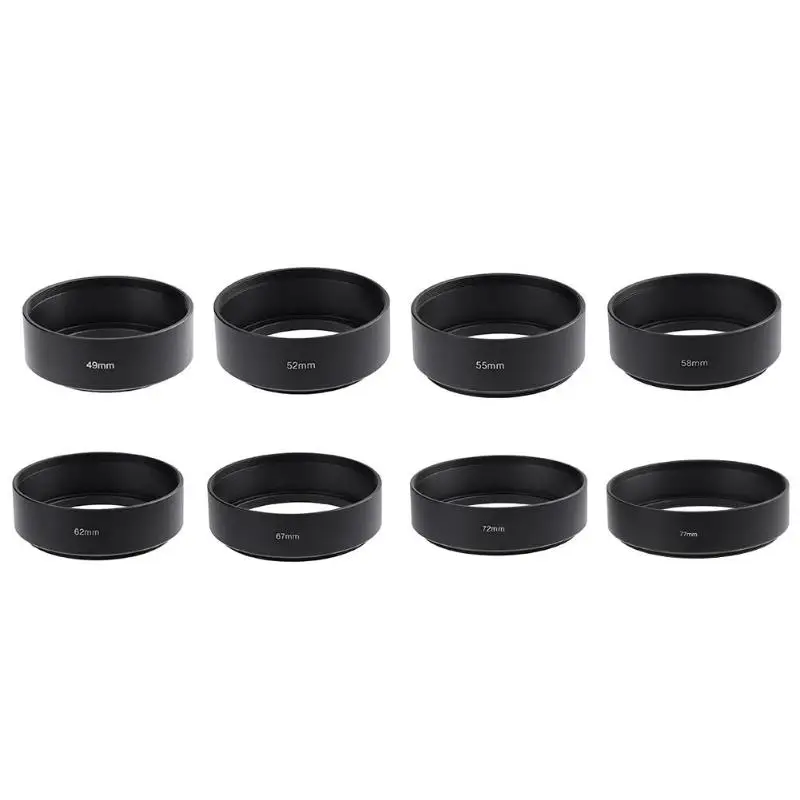 

Free Shipping Universal Standard Metal Long Focus Lens Hood Screw-in Mount for Camera 49 52 55 58 62 67 72 77 mm Lens Camera