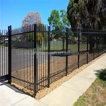 High Security Double Curved Steel Pipe Spear Top Metal Fence With Trade ...