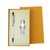 2019 new Gift set Crystal glass usb drive with pen and gift box