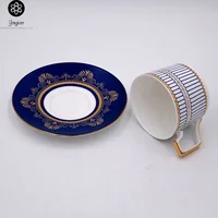 

Hot Selling European Magnolia Flower Gold Line Ceramic Tea Set OEM Design Porcelain Coffee Cup And Saucer Set