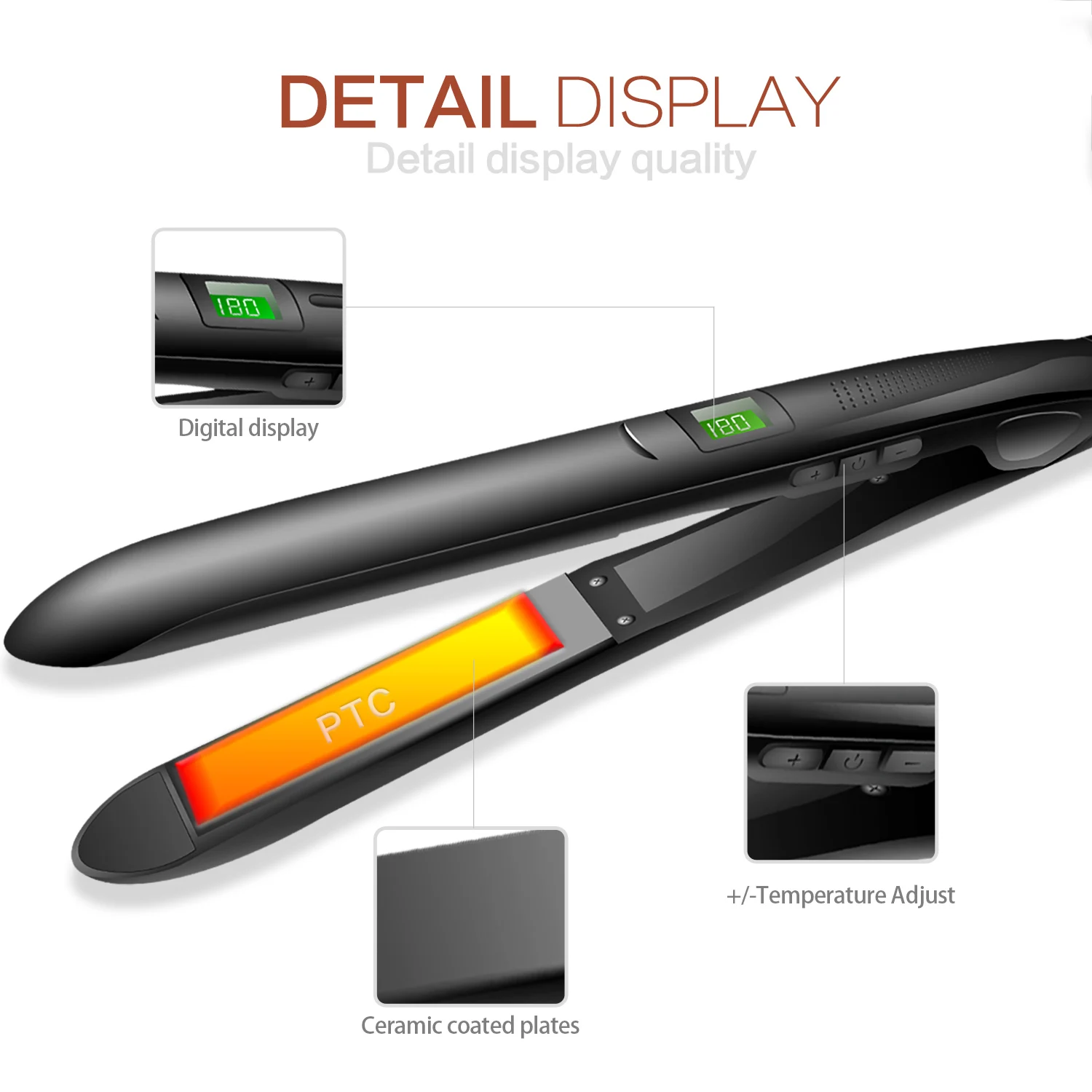 450f Custom Flat Irons Titanium Plates 2 In 1 Volums Flat Irons Hair