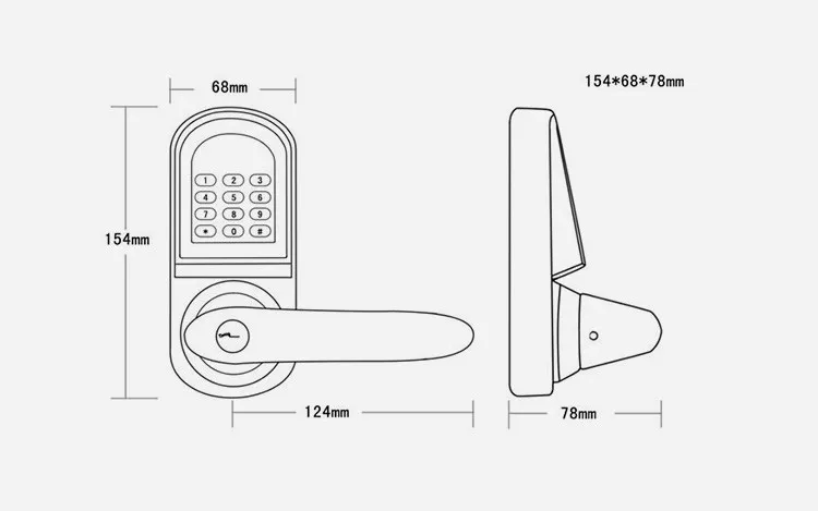 double cabinet key digital door lock digital keypad safe lock