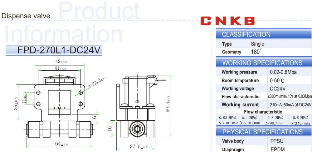 CNKB FPD-270L1 Solenoid Valve for Water Purification Systems