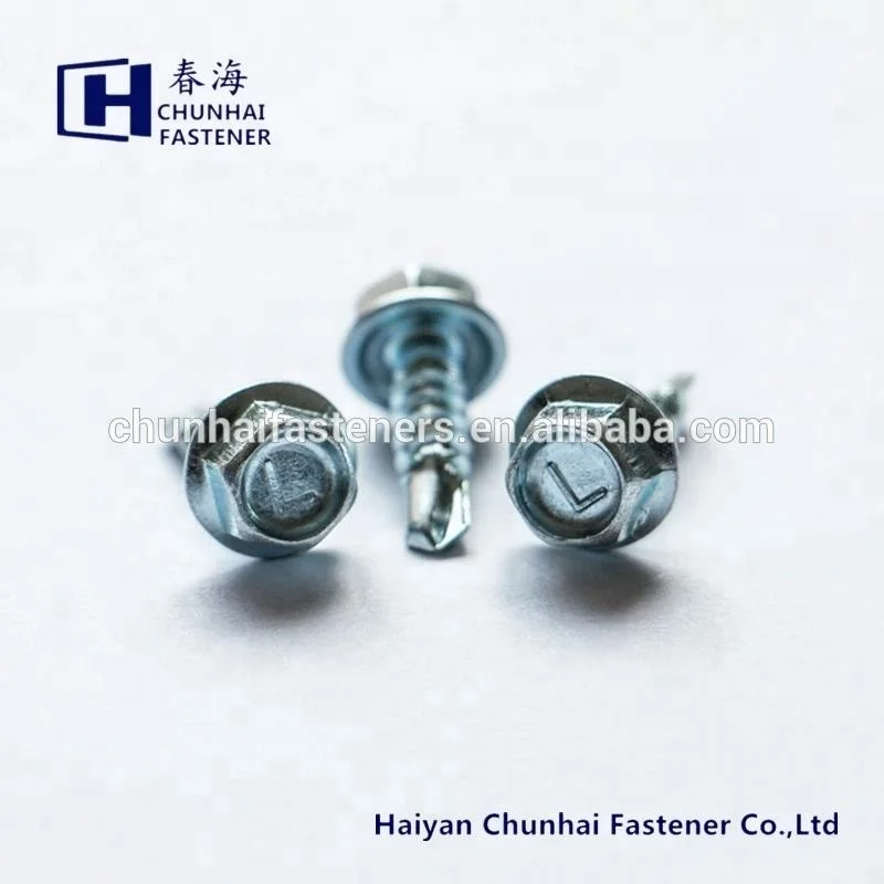 
recessed hex washer head self drilling screw ANSI 14x1 
