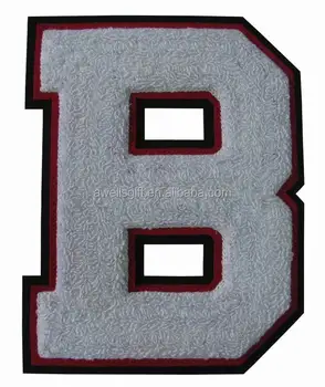 Sport Letterman Patch B Large Varsity White Chenille Letter - Buy Patch ...