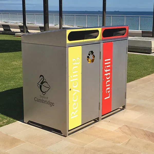 Customized Indoor Outdoor Metal Two Three Four Class Recycle Advertising Stainless Steel Trash Can Garbage Bin Dustbin Waste Bin