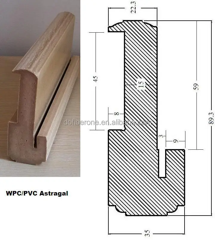 3 5 Wpc Pvc Vinyl Door Astragal Buy Wpc Door Astragal Vinyl Door Astragal Pvc Door Astragal Product On Alibaba Com