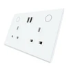 Home Wall Touch Switch Power UK Double Electric USB schuko socket