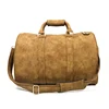 Custom Big Capacity pu suede leather fashion waterproof travel duffle mens weekender luggage bags
