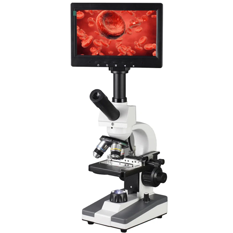 

7 Inch LCD Display + Aluminum Case + 5MP Pixel XSP-116D 400X Blood Microscope Digital Microscope