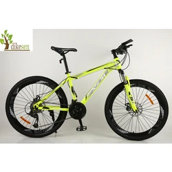 DIKESEN HongZe bright yellow color spoke MTB Hot sale good quality customized 26 mountain bike MTB bicycle fat snow bike