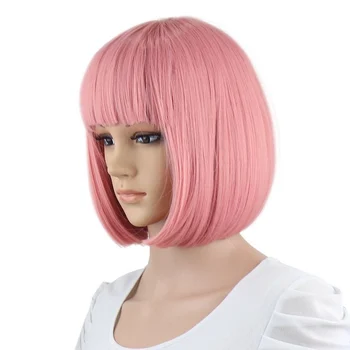 short pink wig cosplay