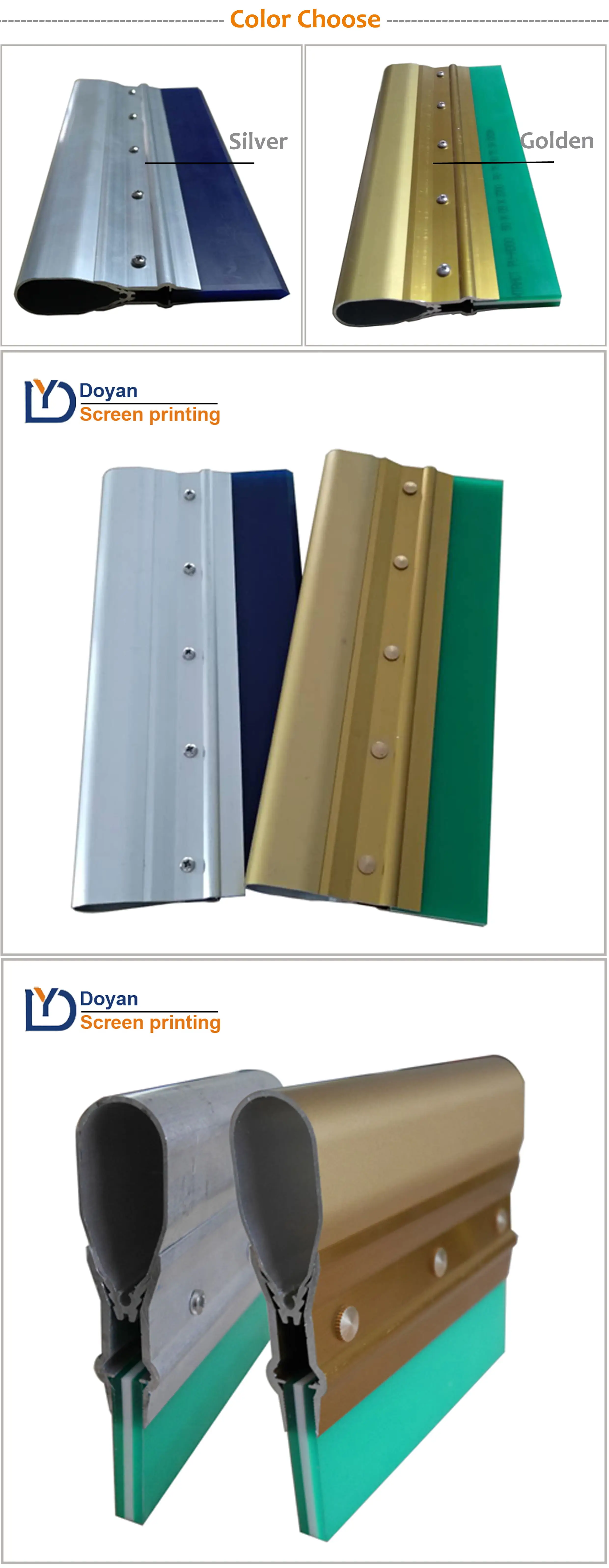 Composite aluminum handle squeegee for screen printing 