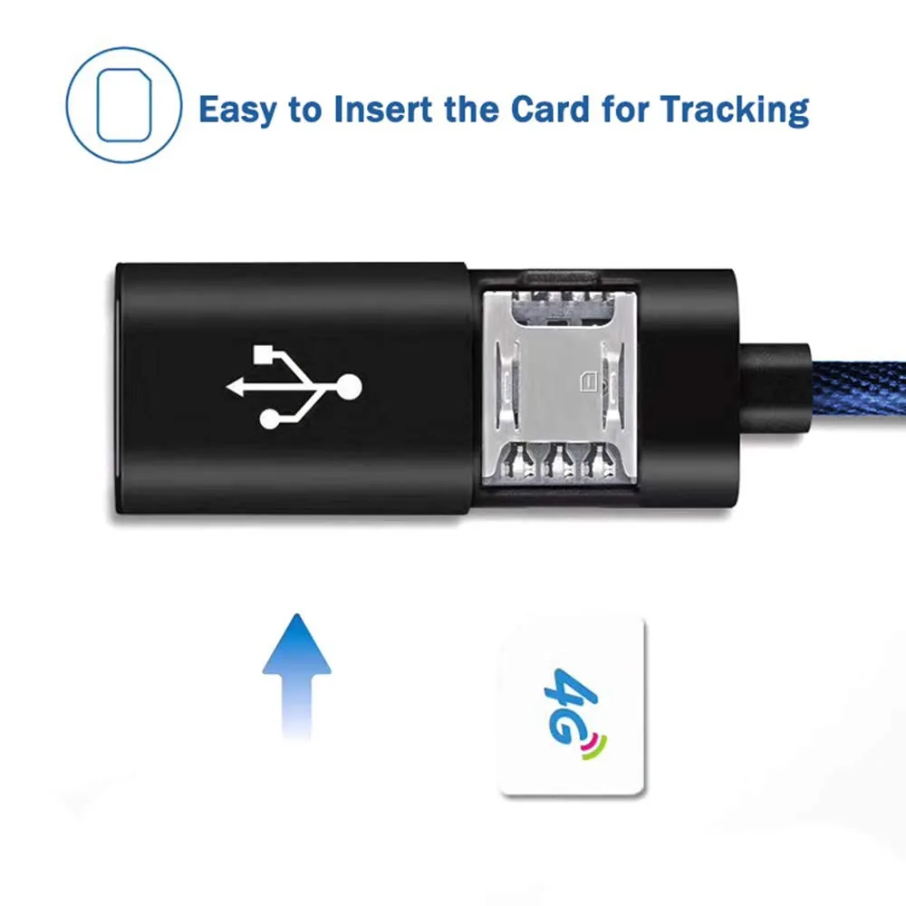 USB Locator 2 in 1 Cable WiFi lbs AGPS Locator Charging Data Line Remote Voice Recorder Data Line iOS/Android Smartphones PQ603