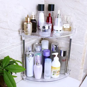 Image of Wholesale New High Quality Kitchen bathroom organizer plastic corner shelf rack bathroom organizer for bathroom