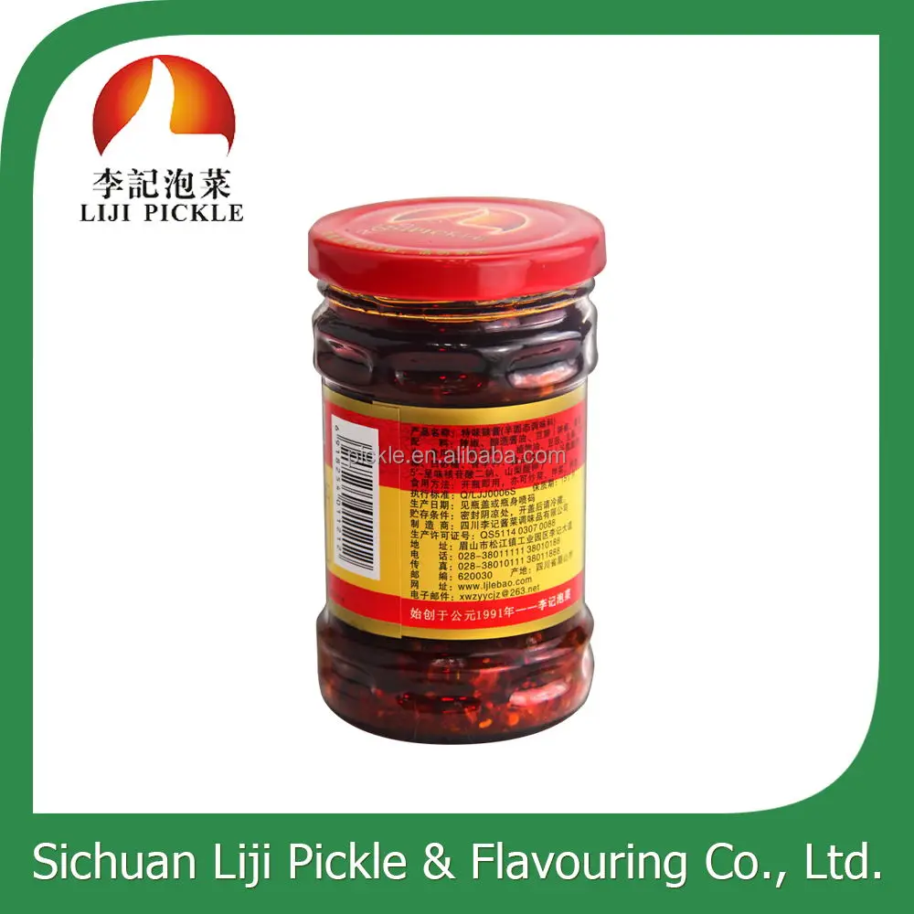 
Chinese original taste fermented blank bean with chili oil, black bean sauce in bottle 
