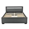 European Furniture Double Size Storage LED Leather Bed