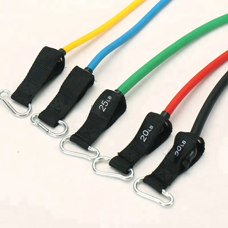 

Custom 100LB Print Logo eco-friendly latex 11 piece resistance band set, Customized color