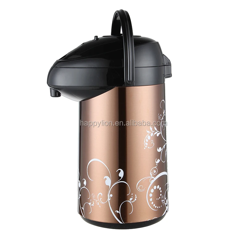 TIGER Non-Electric Stainless Steel Thermal Air Pot Beverage Dispenser with  Glass Liner 3.0L