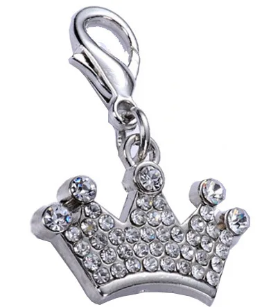 

Alloy jeweled Pendants Dog Tag Crown Shaped Charm For Pet Collar Dog Accessory, As the pictures