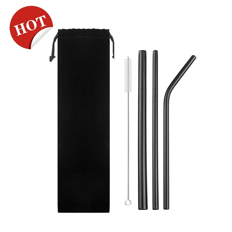 

Svin Amazon Hot Sale Straight and Bent Custom Stainless Steel Drinking Metal Straw, Stainless steel silver/customized