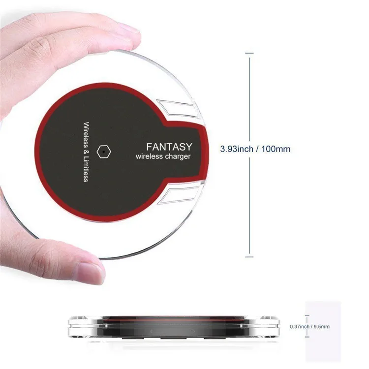 Fantasy Qi Wireless Charger Crystal Ufo Shape Charging Pad With Led Light For iPhone For Huawei
