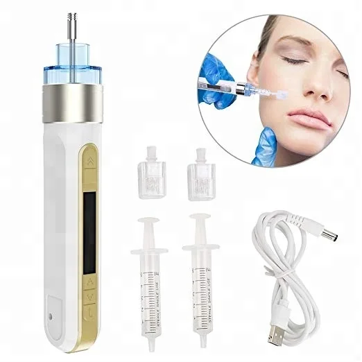 

Korea Crystal Injector injection mesotherapy gun pen mesogun ez injector for facial wrinkle removal, Gold;silver