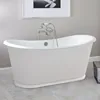 66'' big size cast iron bath wrapped in white iron skirt
