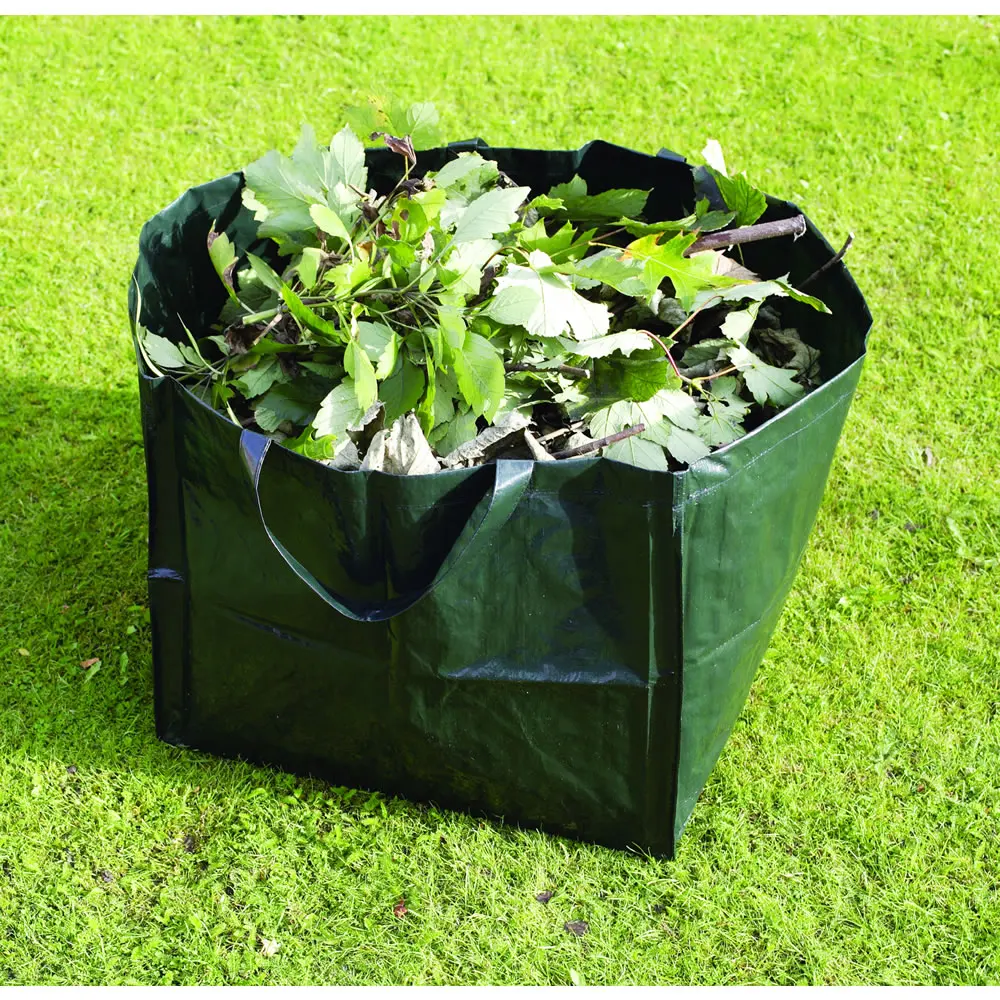 Collapsible Household Green Pe Coated Garden Waste Bags Yard Weeds Sack Lawn Sweep Product On Alibaba