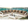 Yizhou Outdoor Sofa Luxury round rattan cozy extra large wicker couch conversation corner sectional sofa with table and cushion
