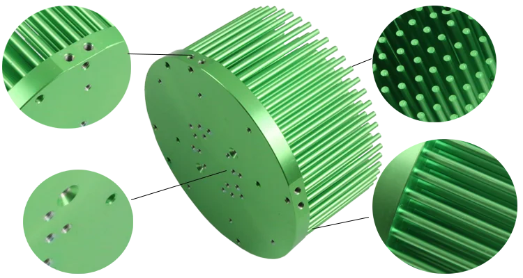 New technology custom copper pin fin heatsink for 65 watt citizen clu048.